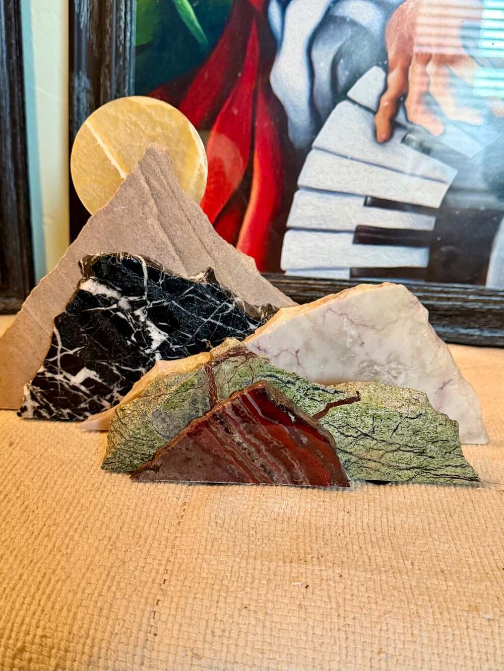 Artisan Handcrafted Stone Mountain Sculpture mail or napkin holder